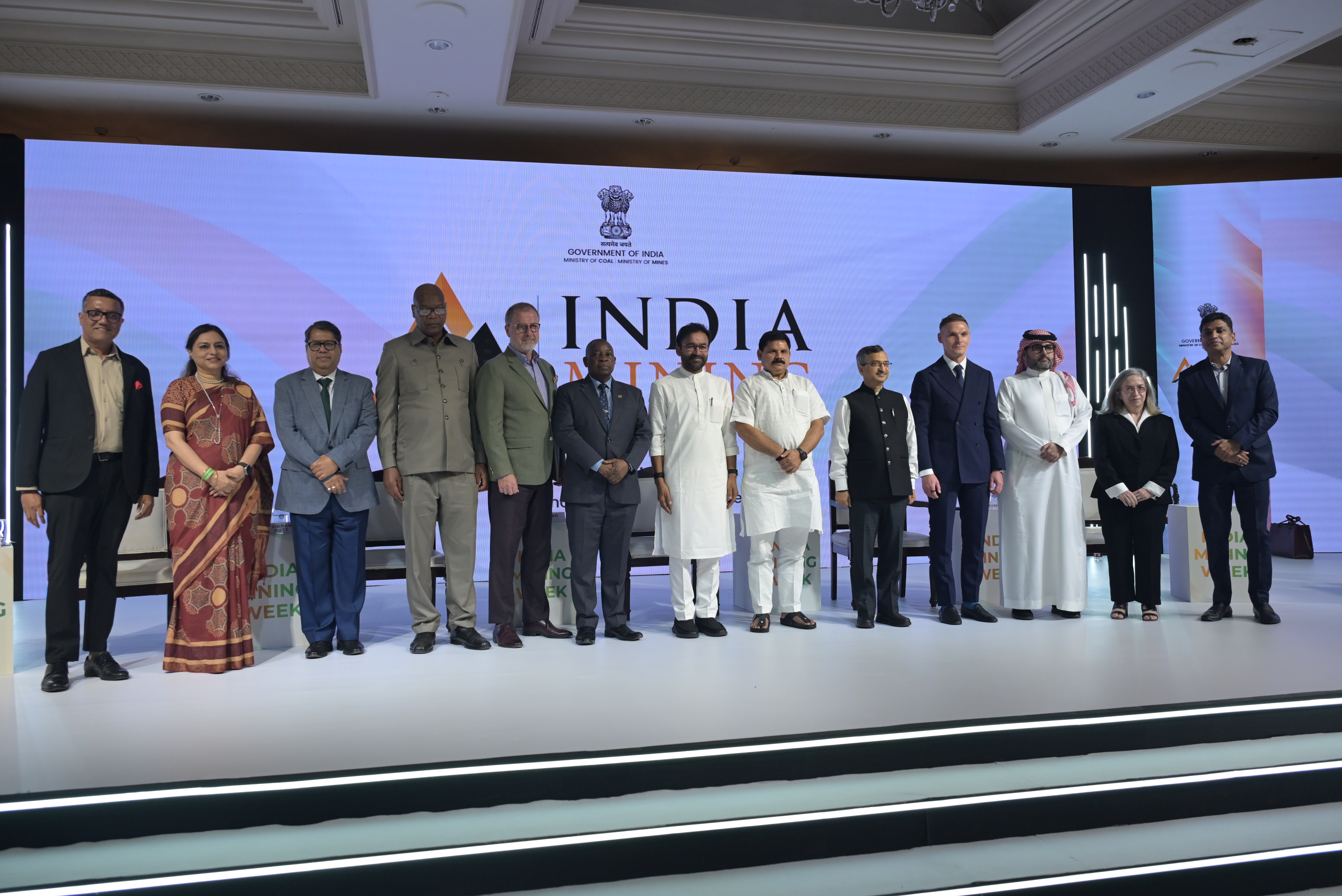 Hon’ble Union Minister of Coal & Mines, Shri G. Kishan Reddy, with foreign delegates at the Curtain Raiser Event of India Mining Week 2026