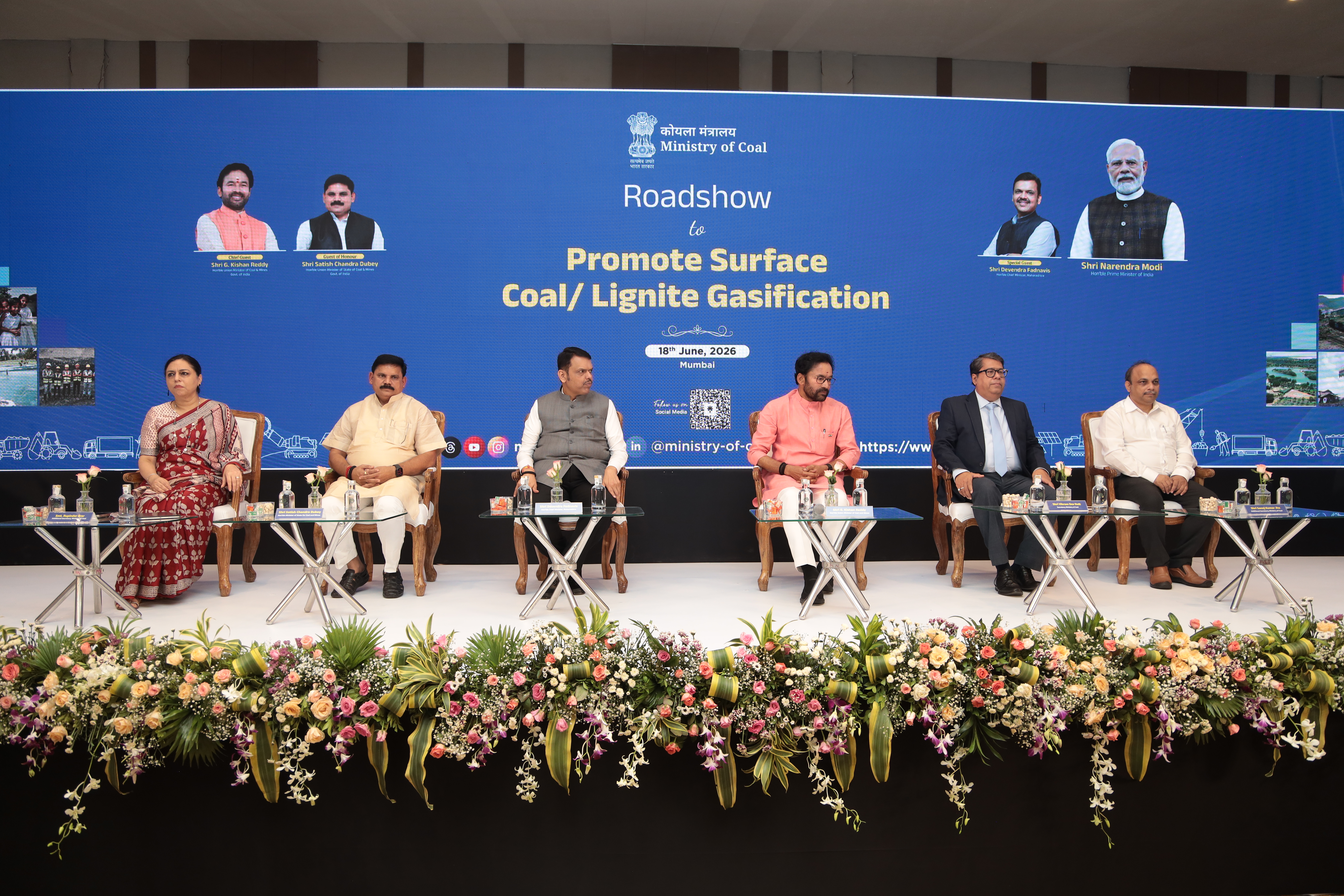 Hon’ble Union Minister of Coal & Mines, Shri G. Kishan Reddy attended the Roadshow to Promote Surface Coal/Lignite Gasification in Mumbai as Chief Guest