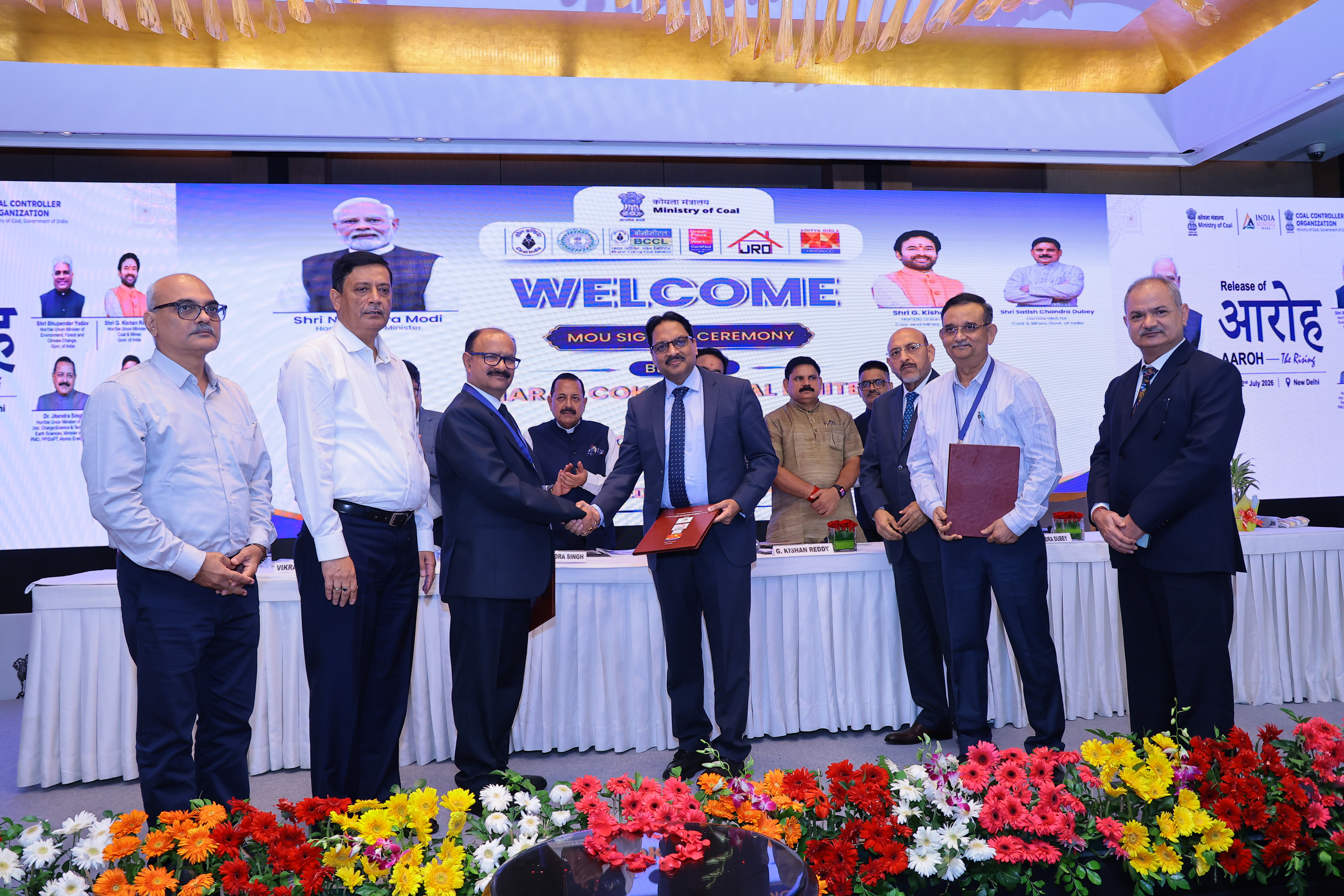 Signing of the Tripartite MoU among Bharat Coking Coal Limited (BCCL), Jharia Rehabilitation and Development Authority (JRDA), Hindalco Industries Limited and Rajdhani Universal Fabrics Private Limited