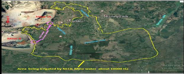 Area being irrigated by NLCIL Mine Water about 10000 Ha