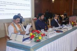 Hon’ble Minister of Coal and Mines, Shri G. Kishan Reddy, along with Hon’ble Minister of State for Coal and Mines, Shri Satish Chandra Dubey, and senior dignitaries on the dais at the half-yearly