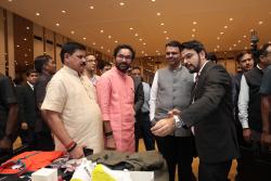 Hon’ble Union Minister of Coal & Mines, Shri G. Kishan Reddy, Hon’ble Minister of State for Coal & Mines, Shri Satish Chandra Dubey, and Hon’ble Chief Minister of Maharashtra, Shri Devendra Fadnavis, at the exhibition stalls